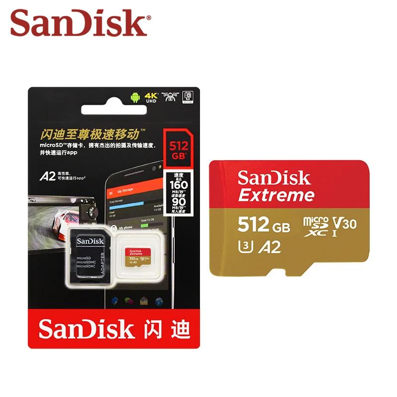 SanDisk Extreme V30 A2 ũ SDXC ޸ ī, UAV ÷ TF ī, Ŭ 10 ũ SD ī, U3, 4K, 32GB, 64GB, 128GB, 256GB, 512GB
